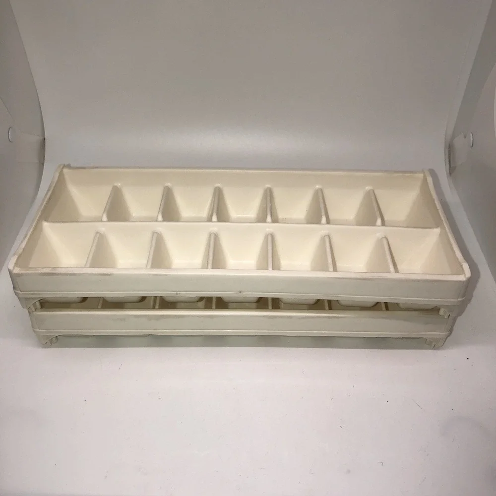 2 Hotpoint Easy Release Ice Cube Trays Pair Set Mid-century Vintage